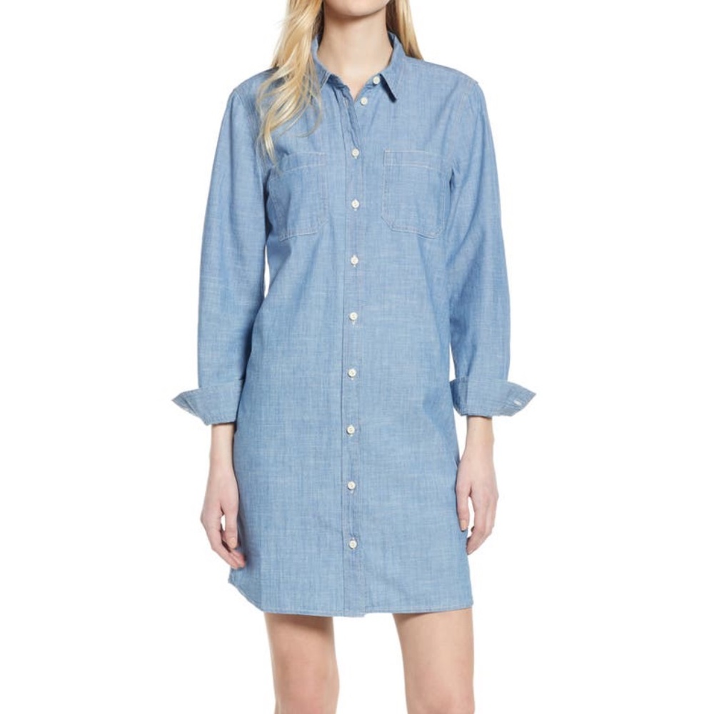 J. Crew Button-Up Chambray Shirtdress - EUC